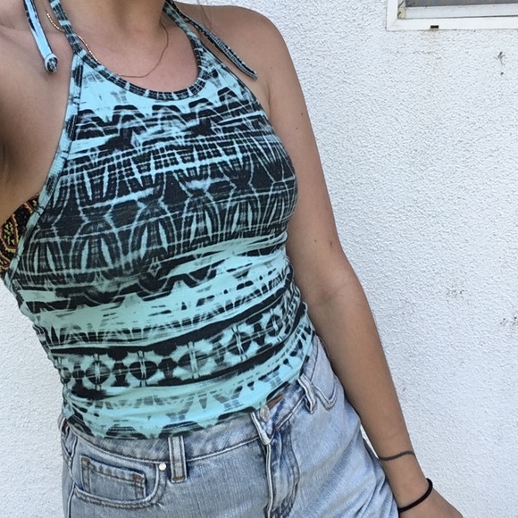 Turquoise tie dye halter worn 2x perfect - Picture 5 of 7